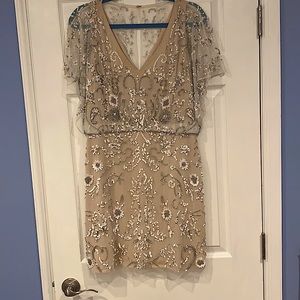 Aidan Mattox Beaded dress beige
